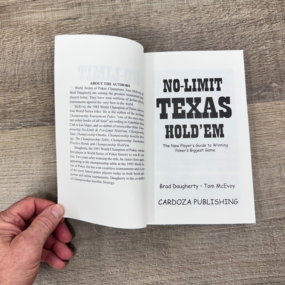 No-Limit Texas Hold'em Poker Guide Brad Daugherty Tom McEvoy Cardoza Publishing - Picture 4 of 5